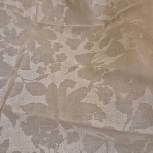 Fabric, Cream & White Cotton Floral Sheer 45" x 1 yd